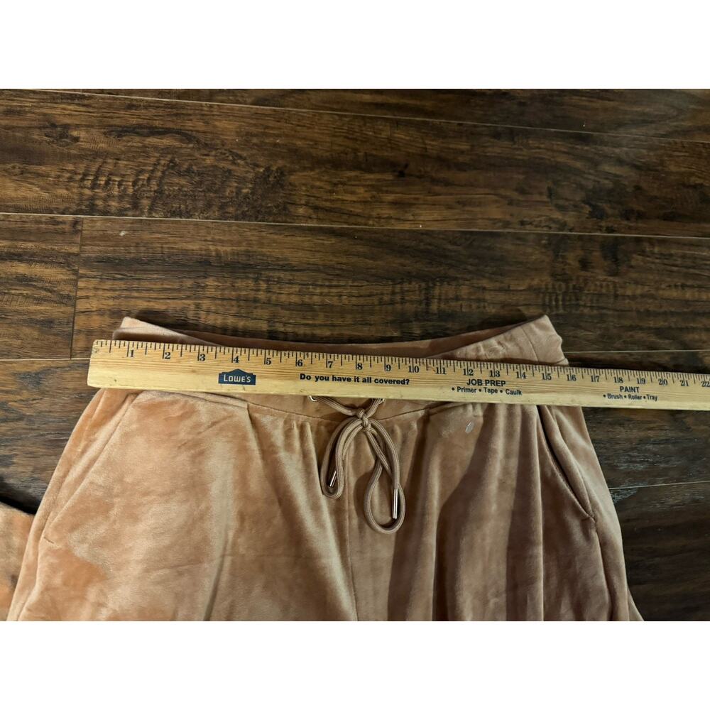 TRUTH By REPUBLIC mocha mousse Brown 2 Piece Velvet tracksuit Joggers Sz:XS - Picture 7 of 11